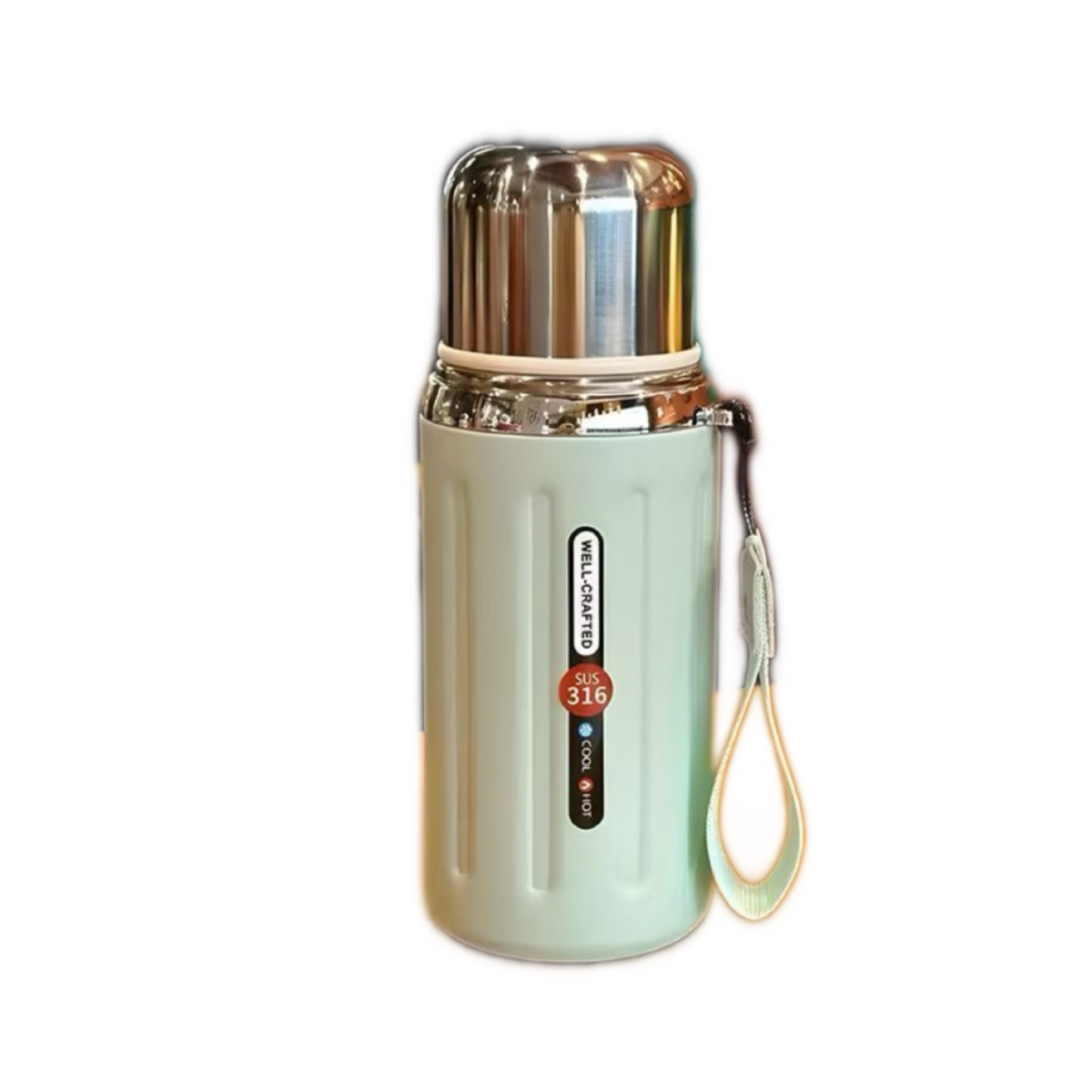 MOEQUI600ML800 stainless steel insulated cup, high appearance level, men's and women's water cup, large capacity tea and water separation, convenient outdoor Roman column, Roman small steel cannon -996 YE YS Item Picture