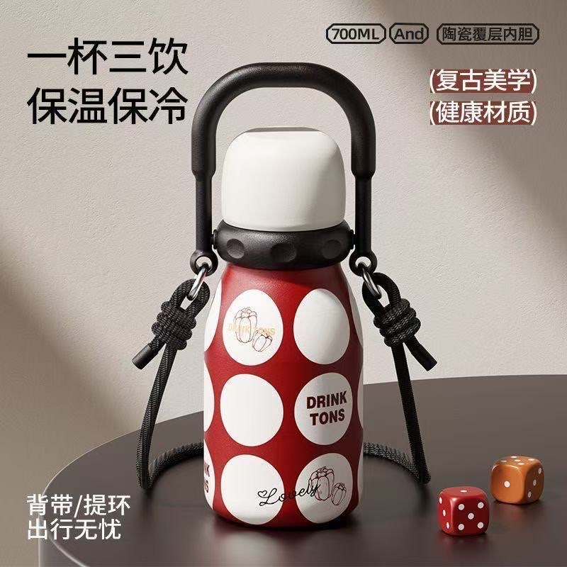 Other large-capacity insulated cups, 2025 new model with high appearance level, girls' straw, students' portable water bottle for going out YSM8730-680, YJ/W Specification drawing