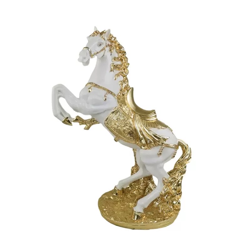 树脂工艺品马狮子豹子电镀金色装饰品摆件工厂直销详情图6