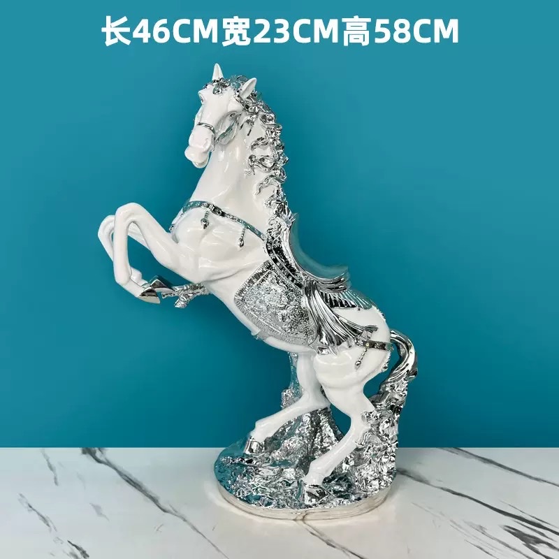 树脂工艺品马狮子豹子电镀金色装饰品摆件工厂直销详情图7