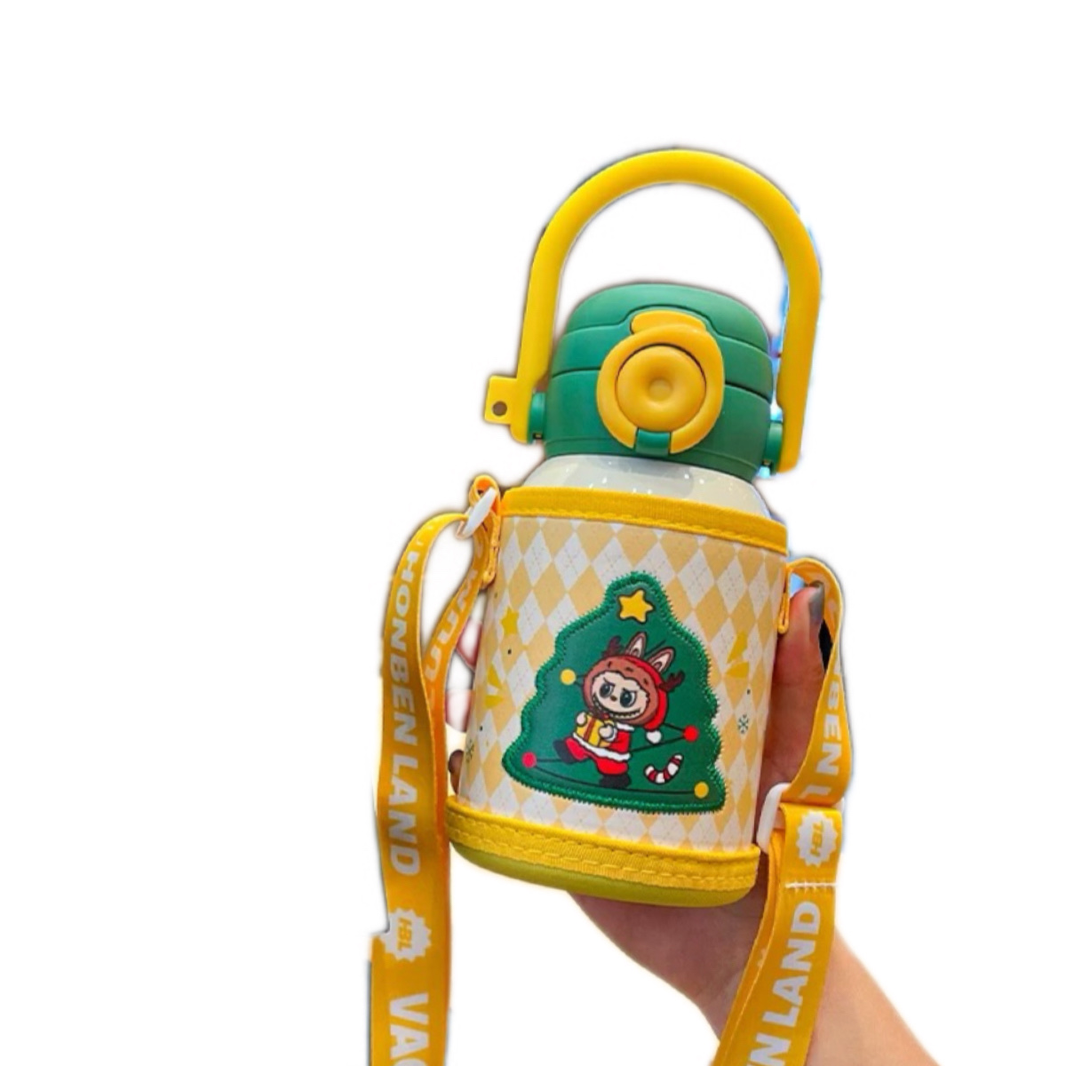  children's leather cup sleeve insulated cup, outdoor portable slanted water cup, student, office and pregnant women's cute cup, others 550ML Item Picture