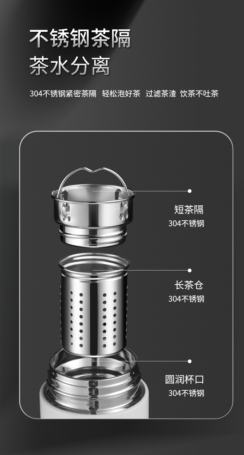 Yimans 500ML new insulated cup for men and women, 316 stainless steel smart car office portable vacuum tea cup DG8010-1030, high appearance level undefined