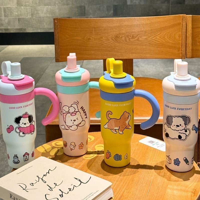 Shiyuemei 860ML Korean 316 stainless steel insulated cup, 8-12 hours home, outdoor and office anti-slip new model YSM8752-860 full figure