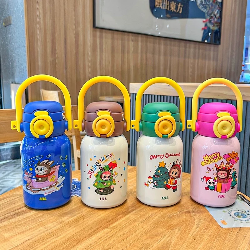  children's leather cup sleeve insulated cup, outdoor portable slanted water cup, student, office and pregnant women's cute cup, others 550ML details Picture