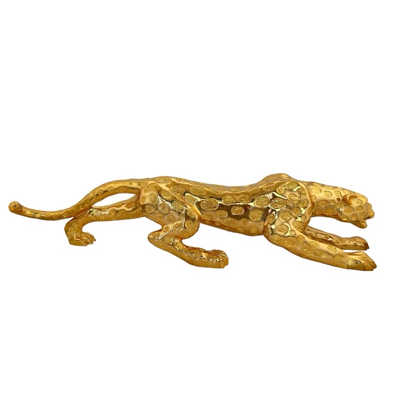 树脂工艺品马狮子豹子电镀金色装饰品摆件工厂直销详情图8