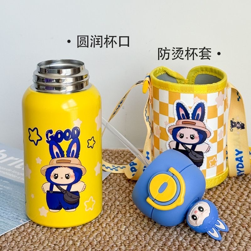Quanxin Times 520ML new insulated cup, student water cup, stainless steel, high appearance level, cute portable straw, cartoon children Application Scenario