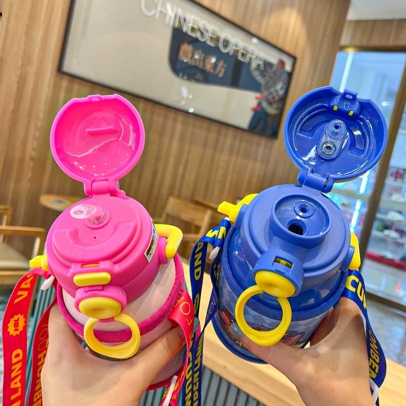  children's leather cup sleeve insulated cup, outdoor portable slanted water cup, student, office and pregnant women's cute cup, others 550ML Specification drawing