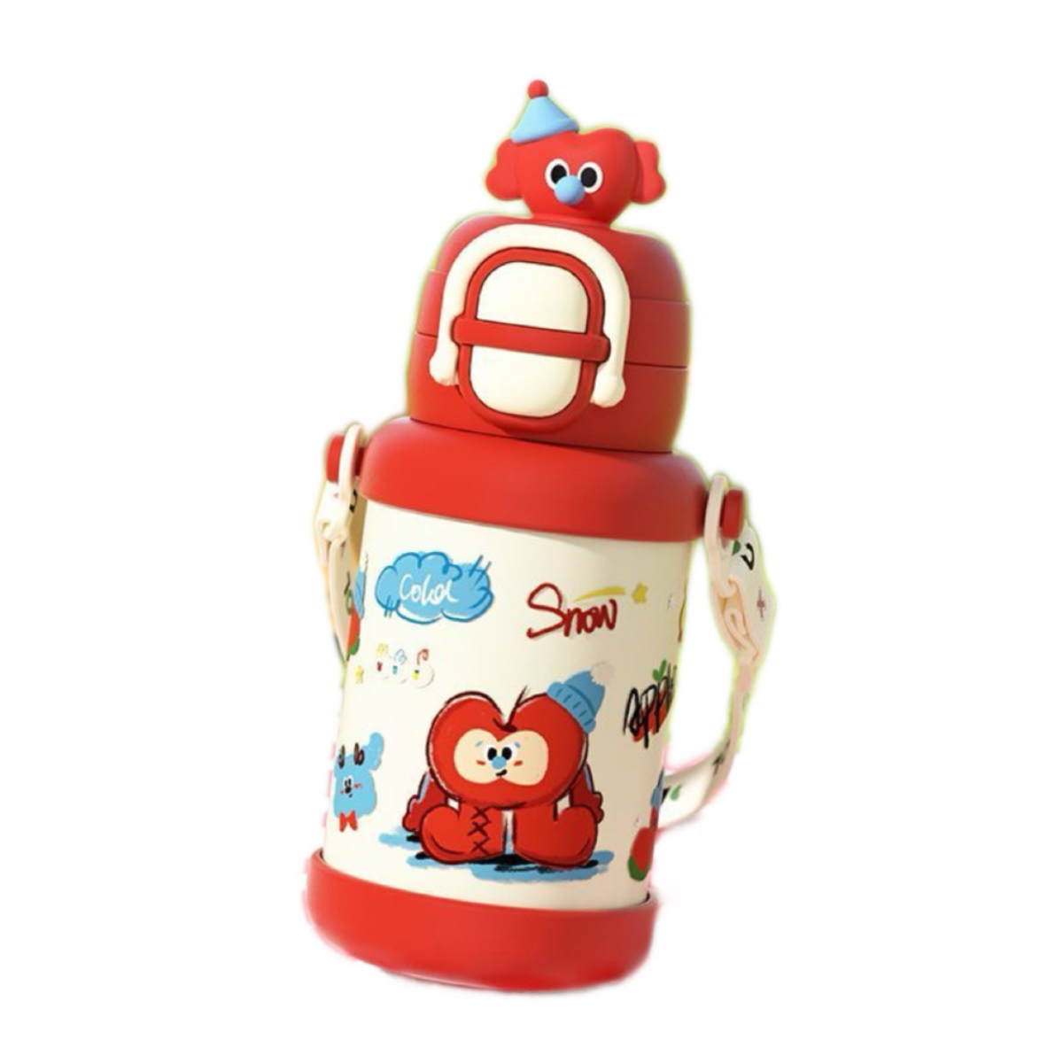 Babu Dou 550ML Children's thermos cup 316 Cute cartoon water cup with straw for students, special water bottle for kindergarten students YSM8677-550 YJ/W Application Scenario