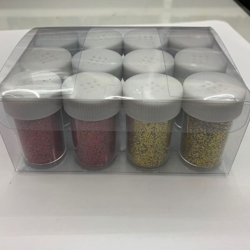 十二色装亮粉闪光粉胶笔手工制作材料儿童DIY材料炫1金粉亮片闪粉