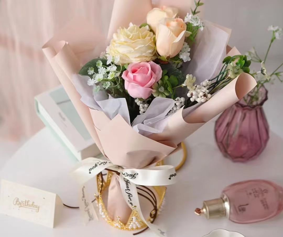 Pengfa Packaging Factory Store Wholesale First Love Solid Color Paper Flower wrapping Paper, Morning mist matte paper Flower Packaging Wrapping Paper, Gift bouquets, floral art materials, candy-colored rose wrapping paper detail image 5
