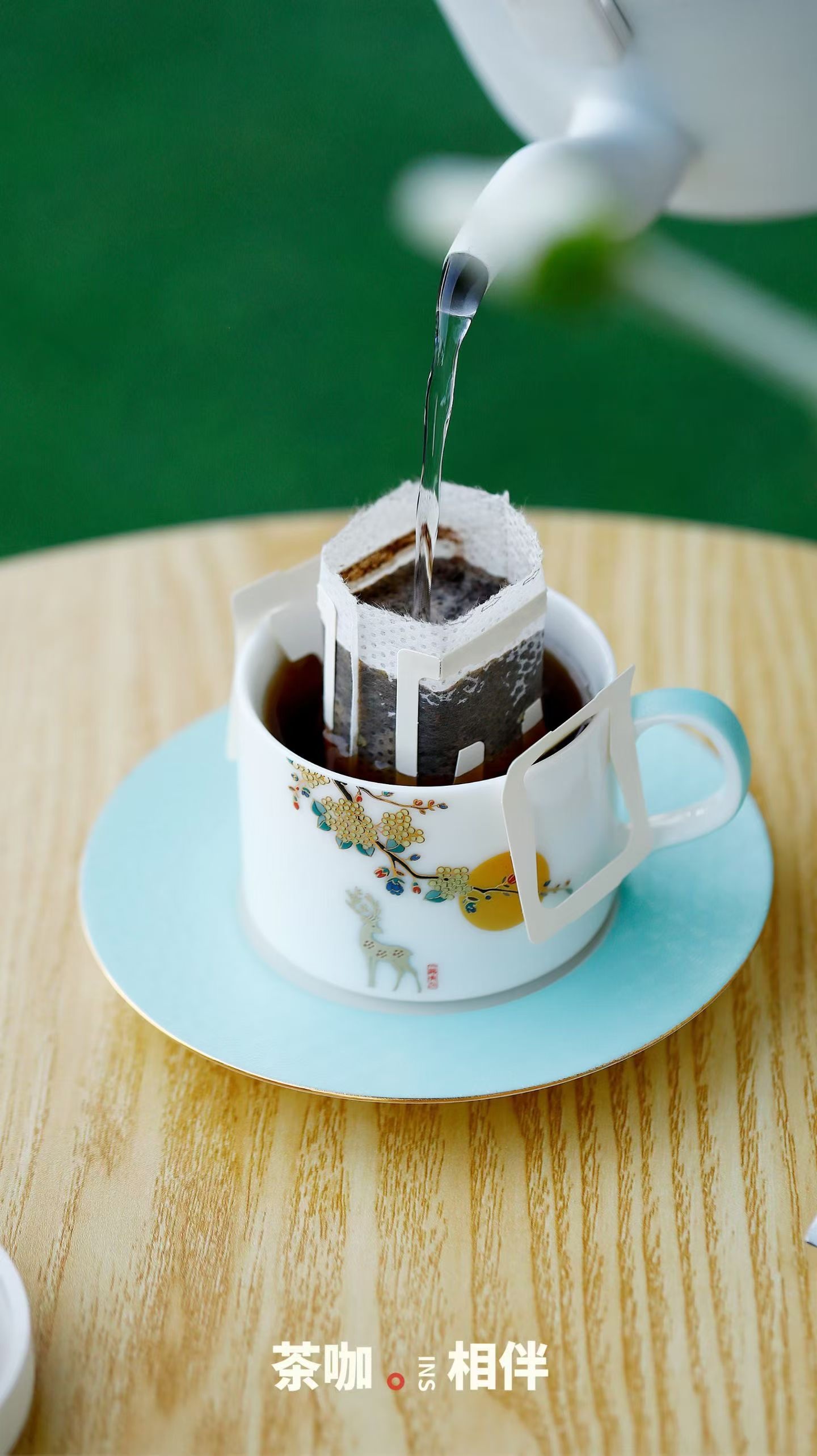 Jadeite ceramic coffee cup Home decoration, home decoration, Tao Li Family Red Pine Craft 8069 detail image 6