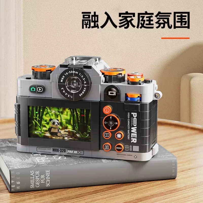 89145 retro mechanical camera simulation assembly model, children's small particle assembly toy building block gift detail image 5