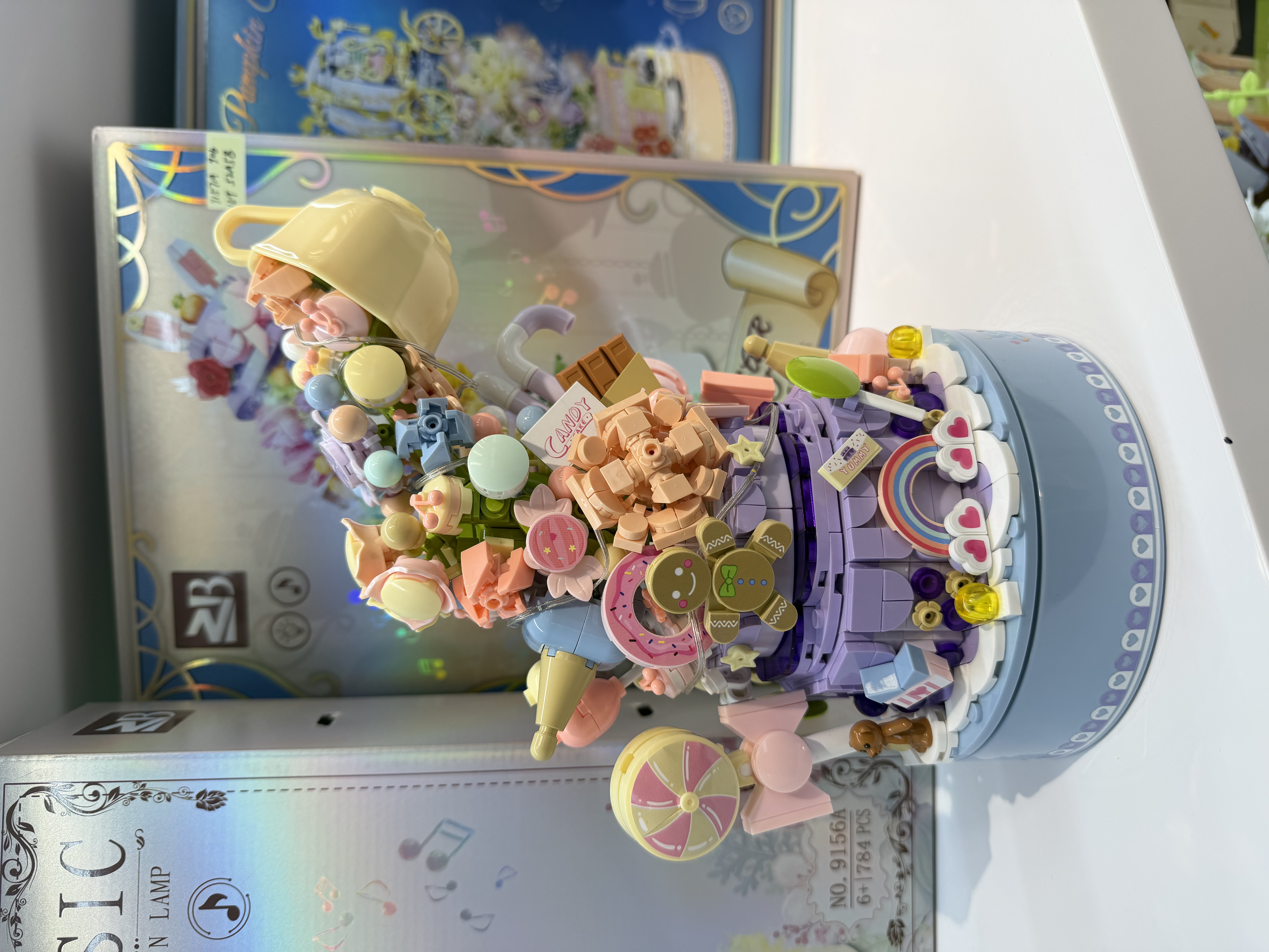 Building blocks, imaginative music box, rose handcrafted assembly building blocks, flower lights, music box, festival gift for women Application Scenario