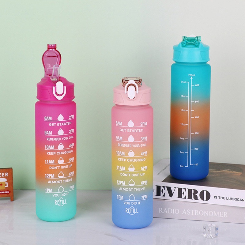 In stock: 800ML other gradient water bottles, Amazon cross-lens e-commerce gradient outdoor frosted water cup, 800ml sports water cup, portable, 155-896S /L details Picture