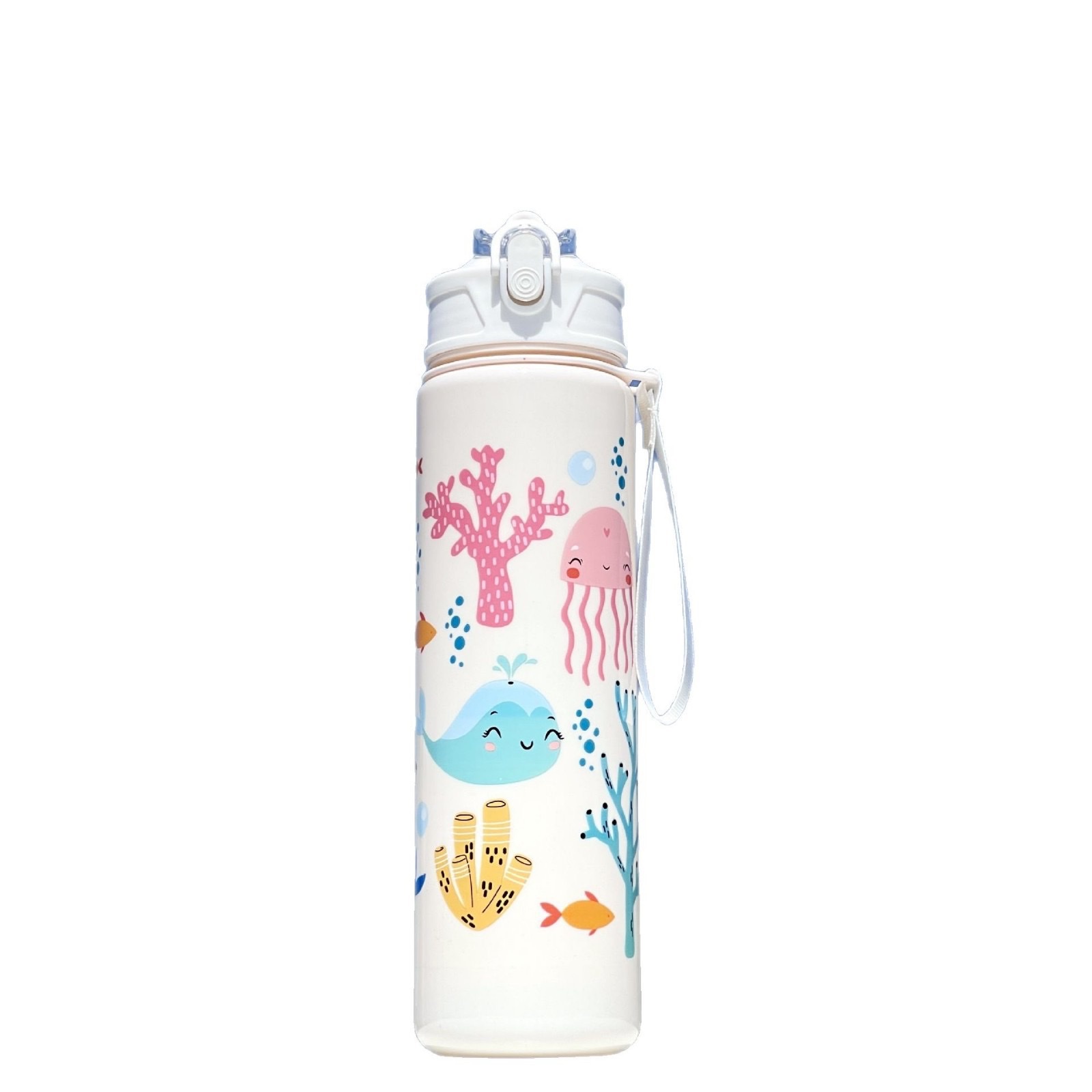 New cross-border 1000ML2025 Cartoon pattern outdoor sports water cup, large capacity plastic cup, portable and simple space cup, 2007-896D /W Item Picture