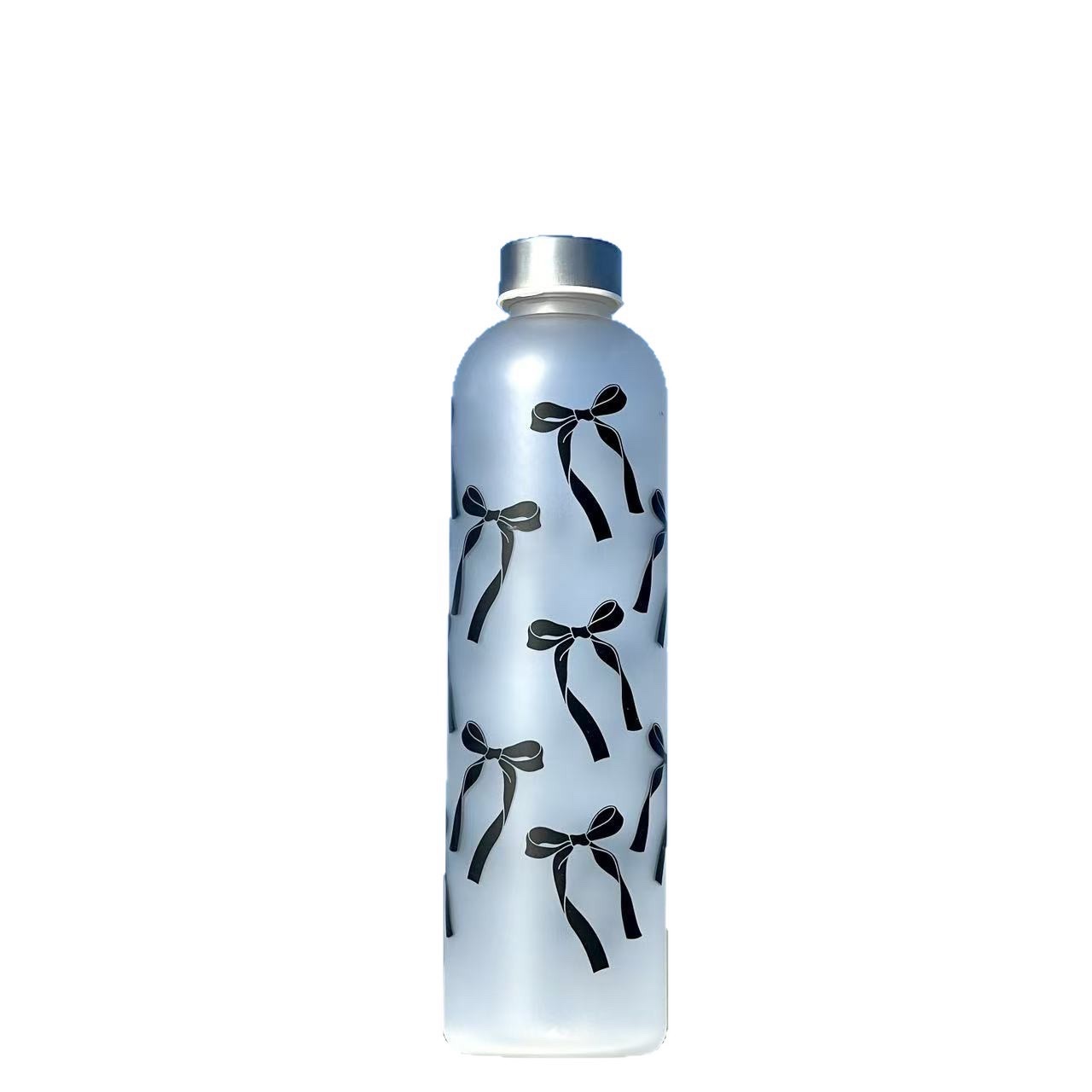2025 New model Other cross-border 1000ML plastic cups, fresh and clean girl student cups, frosted bow flower pattern water cups, 707-1-896D /S Item Picture