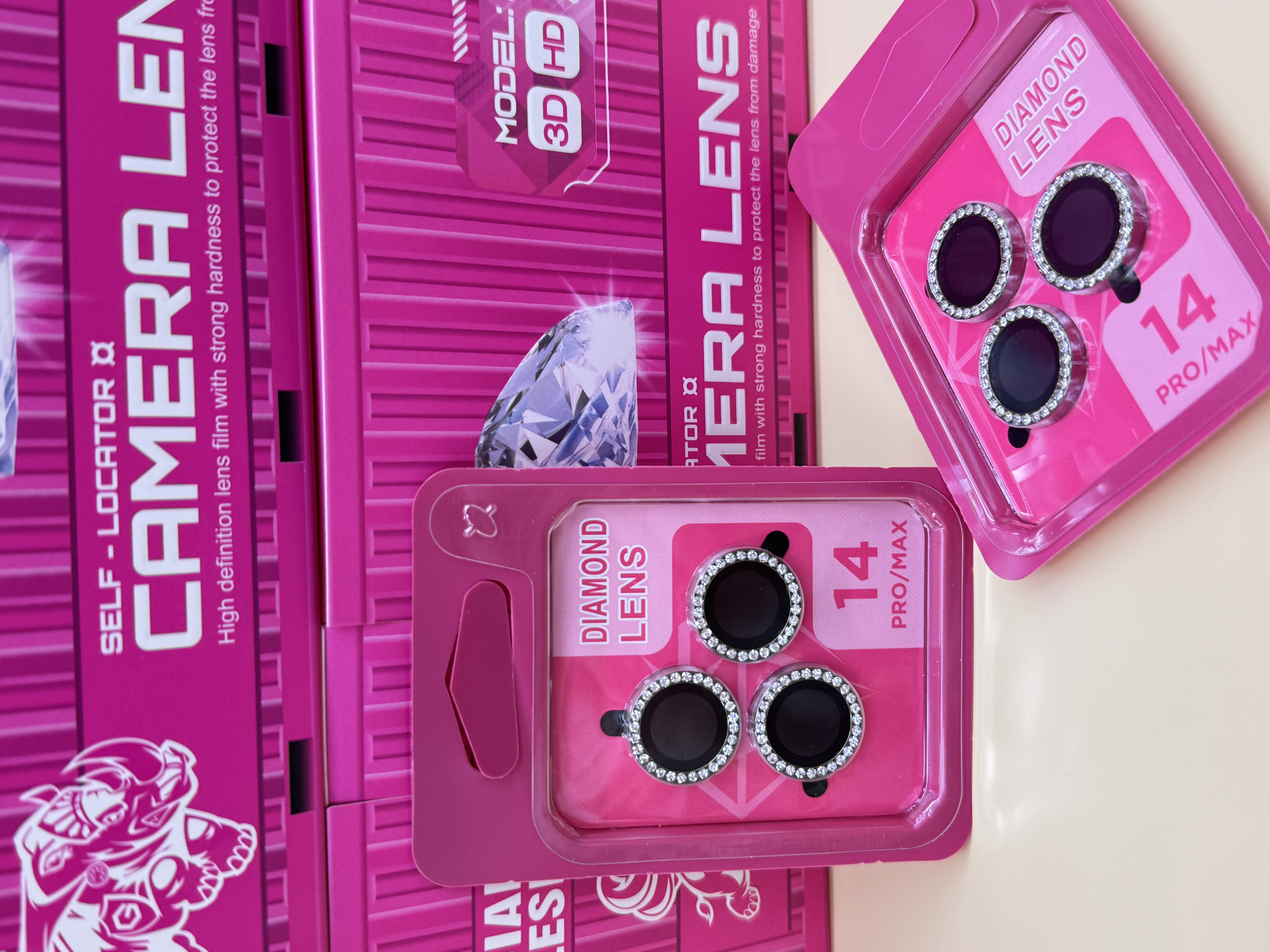 奢华银色闪钻分体式镜头膜适用苹果17promax后摄像头16E高清16promax闪钻15pm单颗镜头贴14pm防摔13