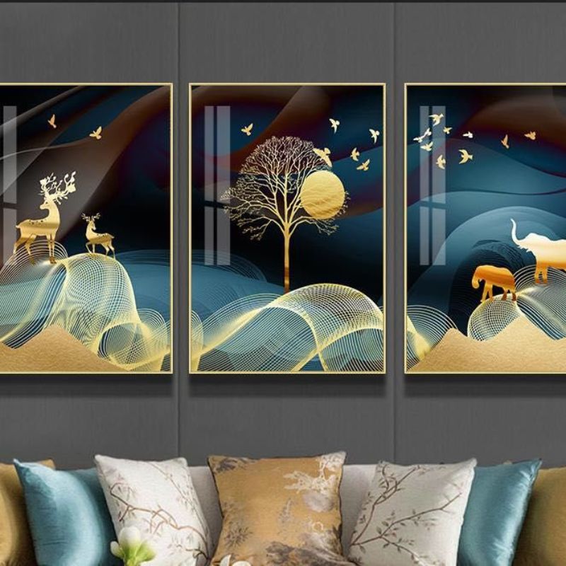 一涵画业60X80X60cm三联晶贝 现代装饰画