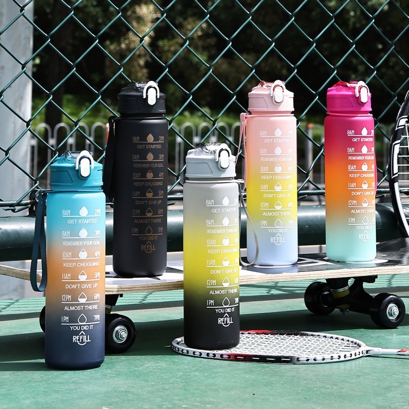 In stock: 800ML other gradient water bottles, Amazon cross-lens e-commerce gradient outdoor frosted water cup, 800ml sports water cup, portable, 155-896S /L full figure