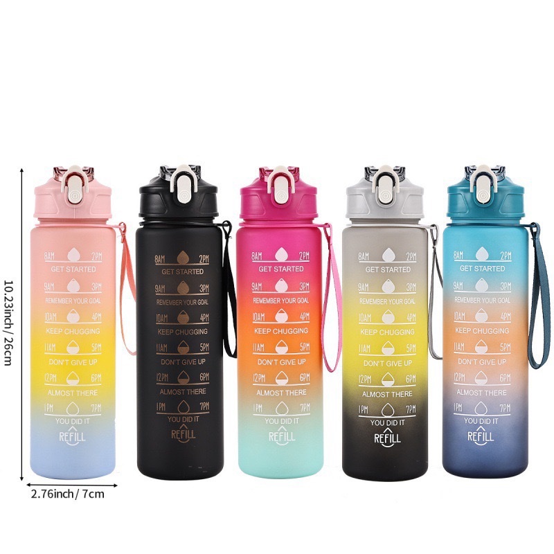 In stock: 800ML other gradient water bottles, Amazon cross-lens e-commerce gradient outdoor frosted water cup, 800ml sports water cup, portable, 155-896S /L Application Scenario