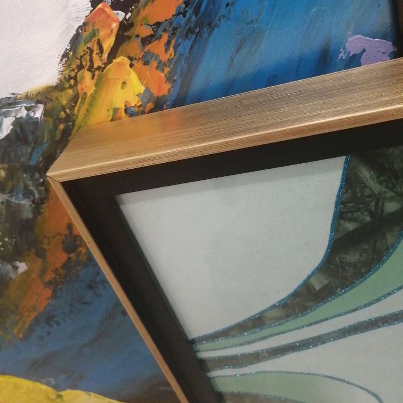 工厂直销 两联组合套画餐厅客厅装饰画酒店装饰鎏金画细节图