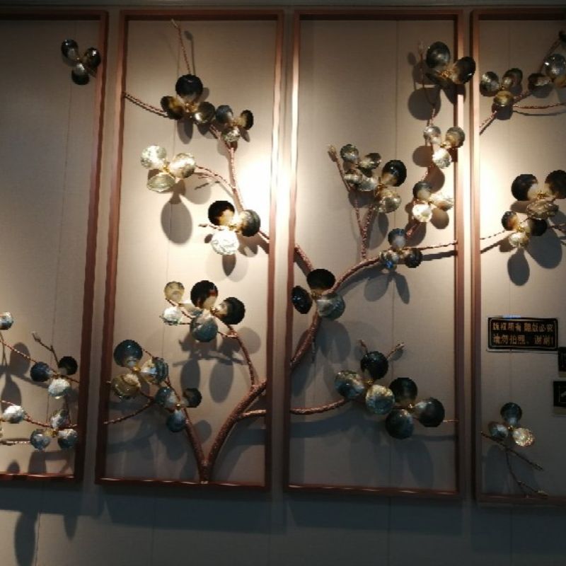 铁艺贝壳工艺品客厅沙发背景大厅酒店墙面装饰品工艺品