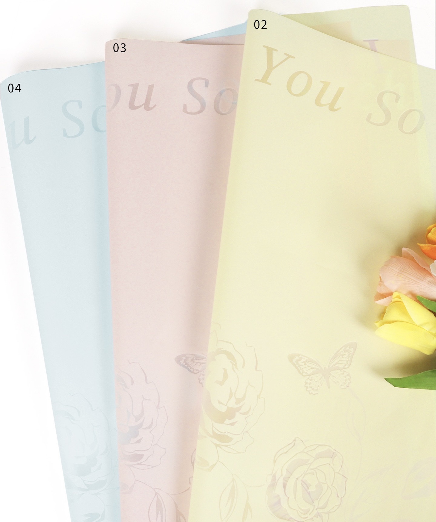 Pengfa Packaging Factory Store Butterfly Love Flower Factory Wholesale Cross-border popular romantic rose fresh flower wrapping paper, flower shop bouquet wrapping paper, waterproof detail image 5