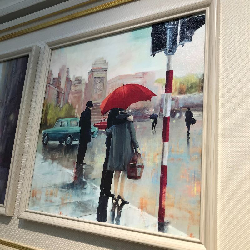 The picture frame wooden strips can be hung on the wall in any size. You can assemble the picture frame by yourself. The outer frame is made of solid wood, which is light luxury and noble. It is a natural wood color jigsaw puzzle decorative painting Specification image