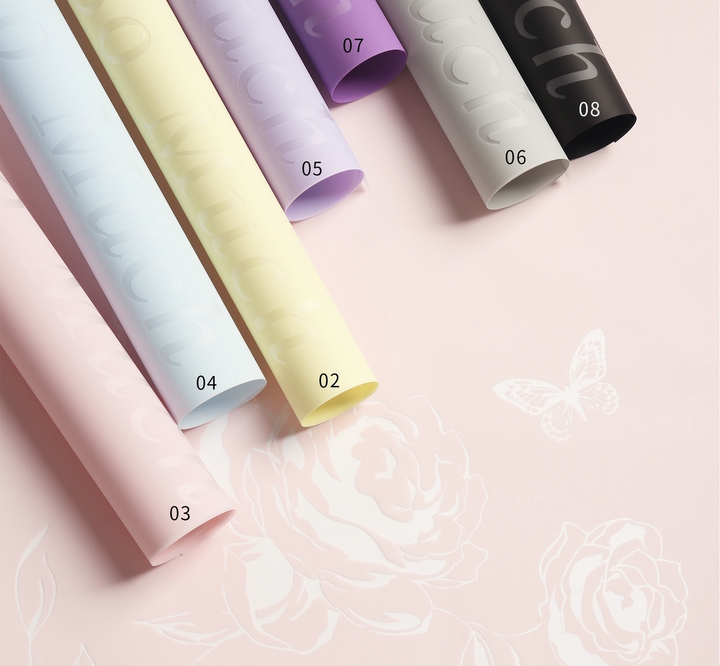 Pengfa Packaging Factory Store Butterfly Love Flower Factory Wholesale Cross-border popular romantic rose fresh flower wrapping paper, flower shop bouquet wrapping paper, waterproof details Picture