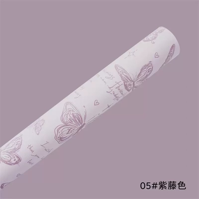 Pengfa Packaging Factory Store, retro butterfly flower wrapping paper, plastic opp waterproof, diy handmade flower bouquet paper, flower shop floral art materials wrapping paper, ribbons detail image 4