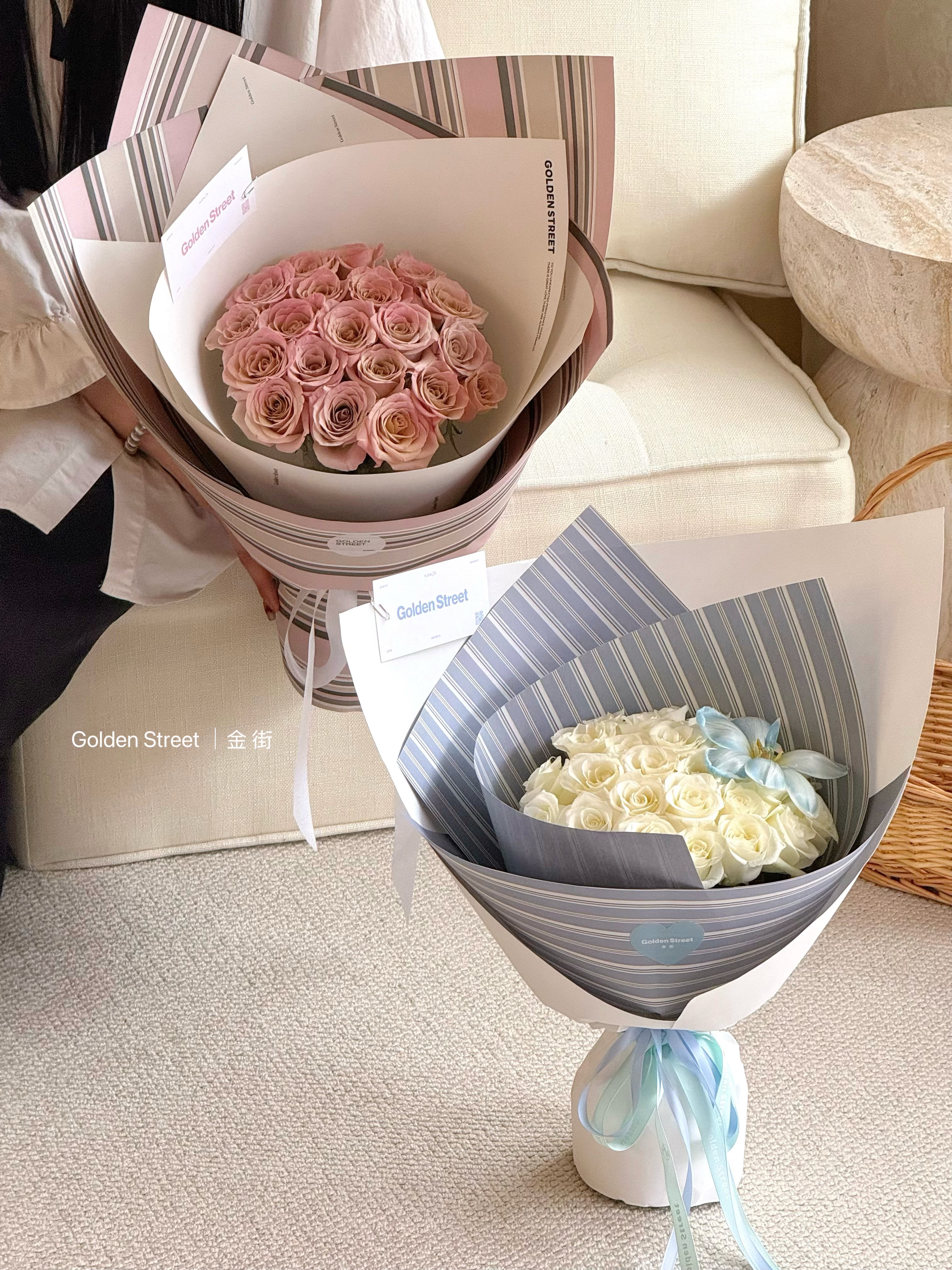 Pengfa Packaging Factory Store Pixel Wave Light Luxury Striped Series Floral wrapping paper, thickened flower gift packaging material, flower shop bouquet wrapping paper Item Picture