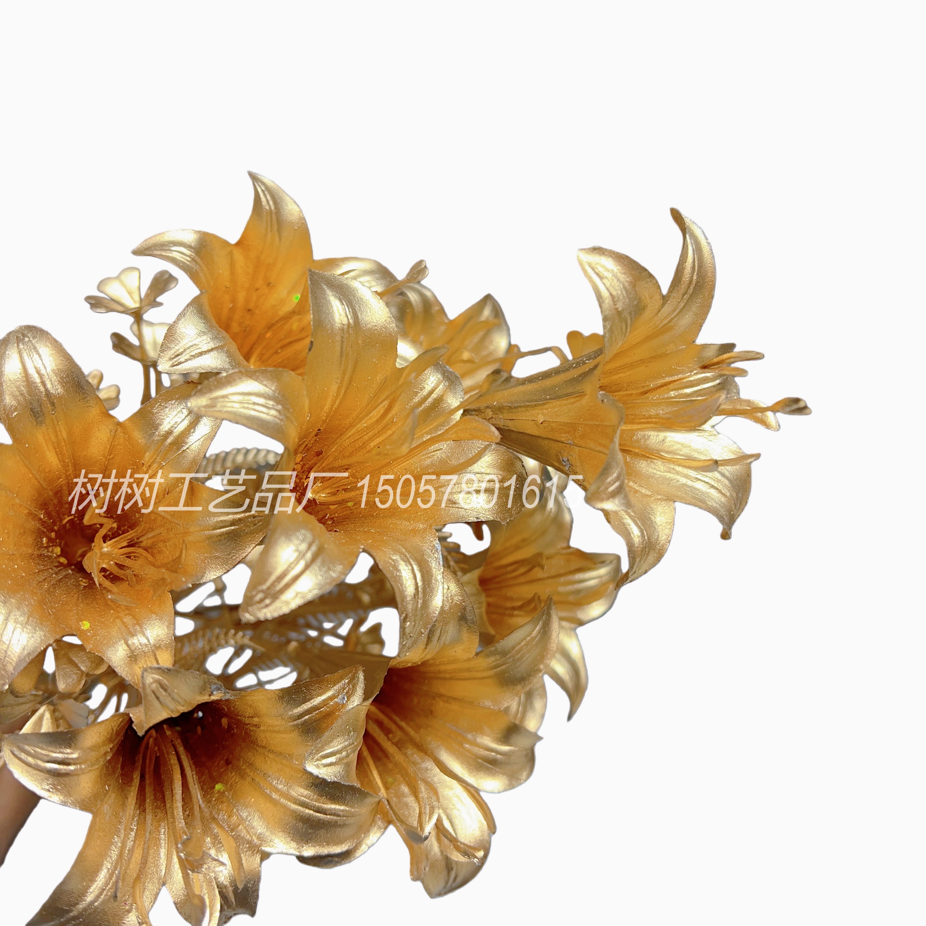 New golden 7-head morning glory powder artificial flower Christmas flower decoration home decoration gift accessory artificial flower artificial flower Application Scenario