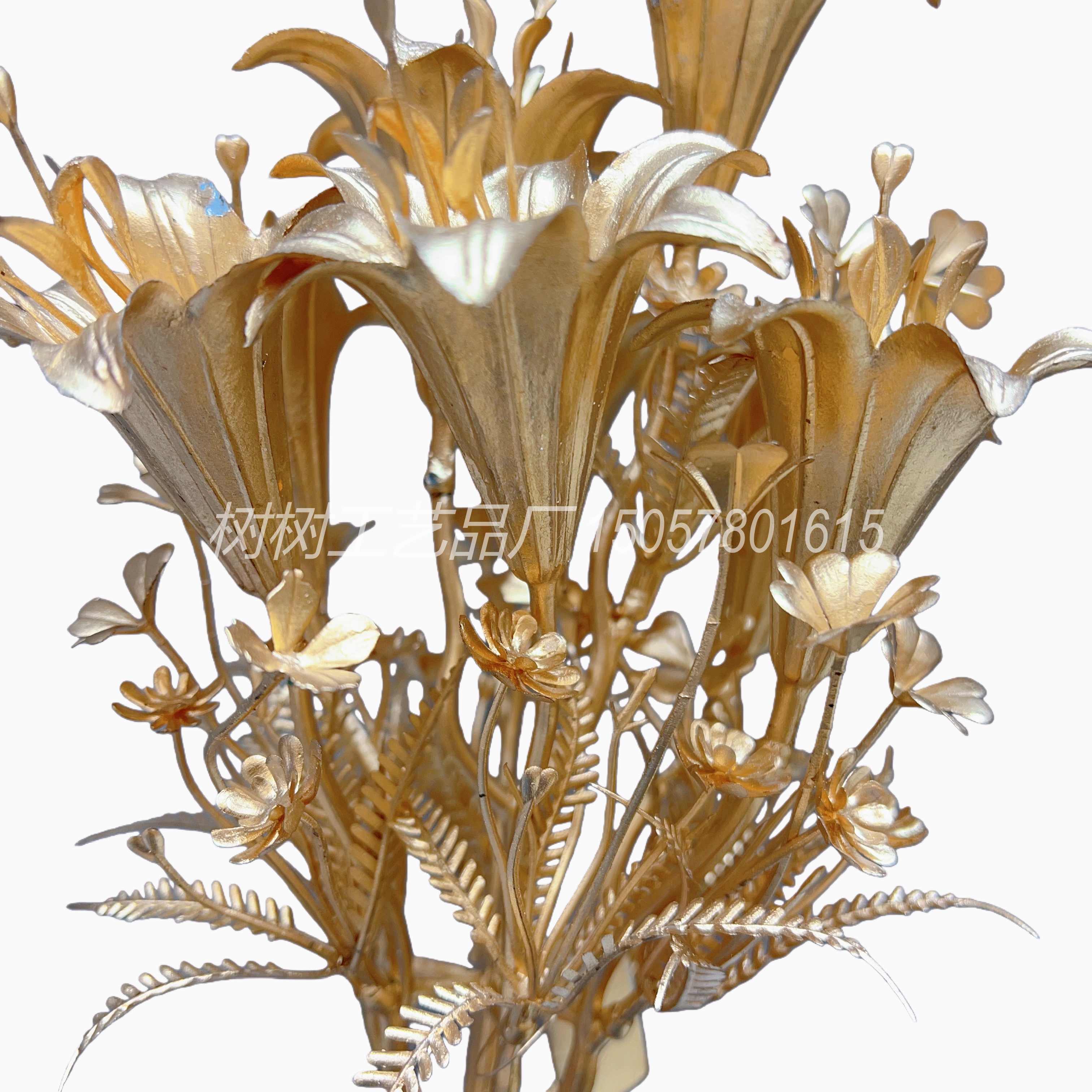 New golden 7-head morning glory powder artificial flower Christmas flower decoration home decoration gift accessory artificial flower artificial flower detail image 7