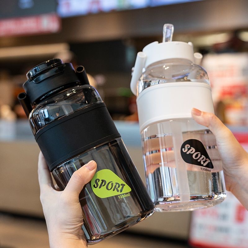 Tiger Fighter 1350ML Water Cup for men, large capacity, anti-drop and heat-resistant in summer, portable plastic with straw for women, 2025 new model sports Cup, 2103-945L /W Specification drawing