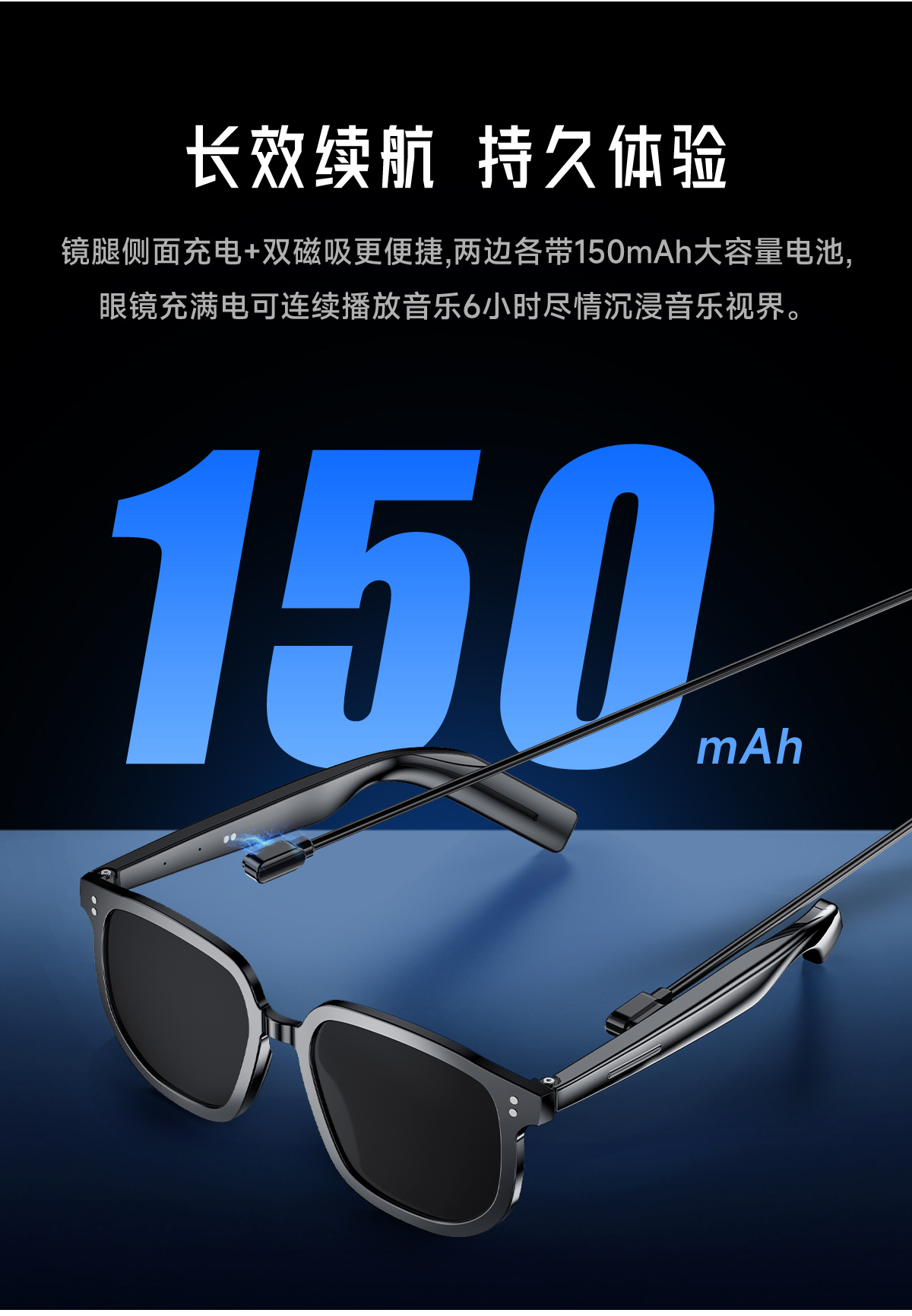 蓝牙眼镜 V1 pro 蓝牙耳机Ai智能高端重低音对讲机耳机无线蓝牙耳机运动耳机适用多场景详情7