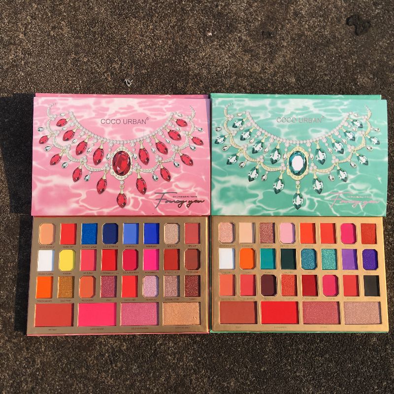 28色眼影盘 持久防水闪粉珠光防水豆沙大地南瓜色裸色哑光高光