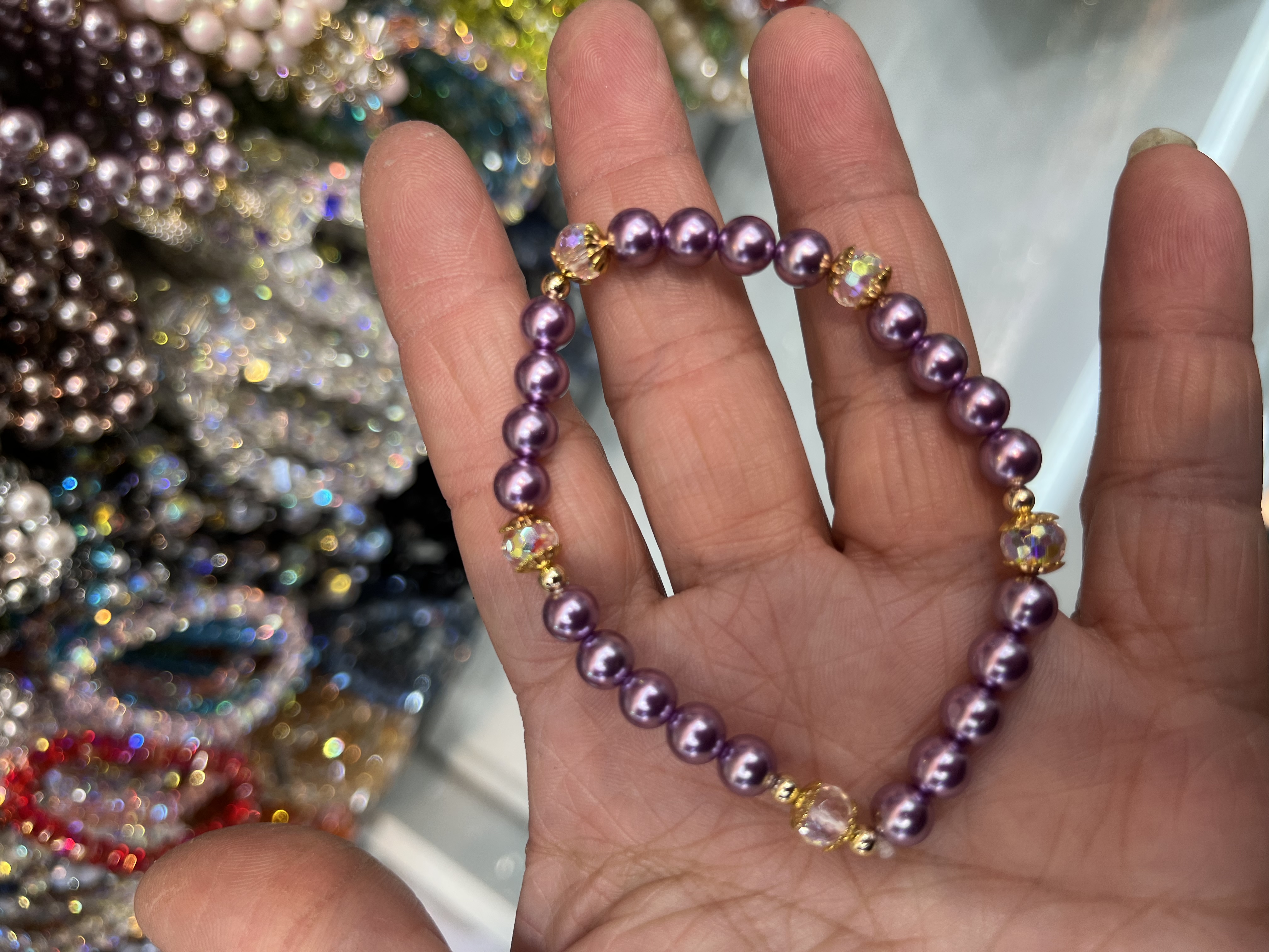 合香珠中药手串文玩水晶珠手链男女款天然健康养生饰品珍珠手串白底实物图