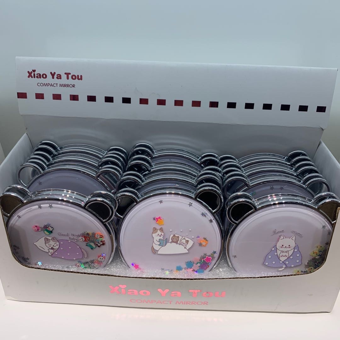 厂家直销双面折叠小镜子化妆镜小熊可爱方便携带学生宿舍批发2