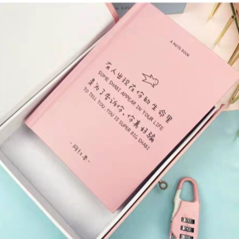 Shibo Internet Celebrity Instagram box Notebook with Lock B6 Box Couple Planner Set Password Book Diary
