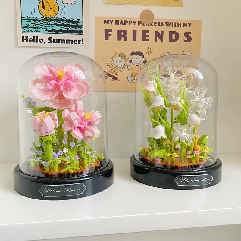 Eternal roses, carnations, sunflowers, hibiscus, lily of the bud, building blocks, flower bouquets, potted plants, girls' birthdays, teachers, Valentine's Day gifts, assembly toys, ornaments details Picture