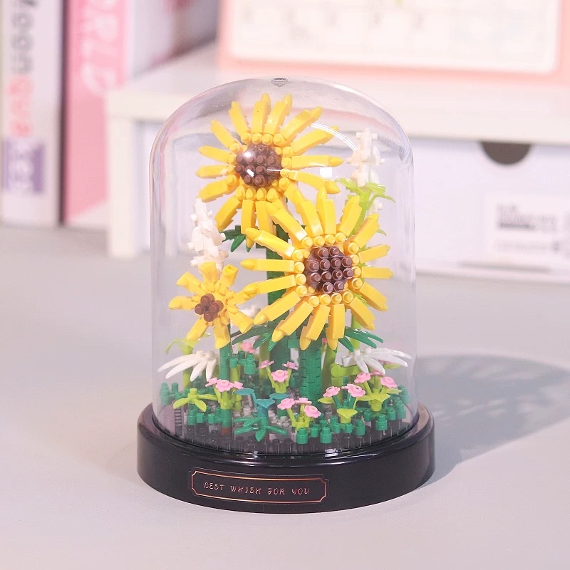 Eternal roses, carnations, sunflowers, hibiscus, lily of the bud, building blocks, flower bouquets, potted plants, girls' birthdays, teachers, Valentine's Day gifts, assembly toys, ornaments Application Scenario
