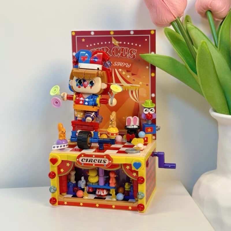 Circus Clown building blocks Adult version Small particle assembly Girls Series Little Elephant Feifei Christmas Gift Girls Specification image