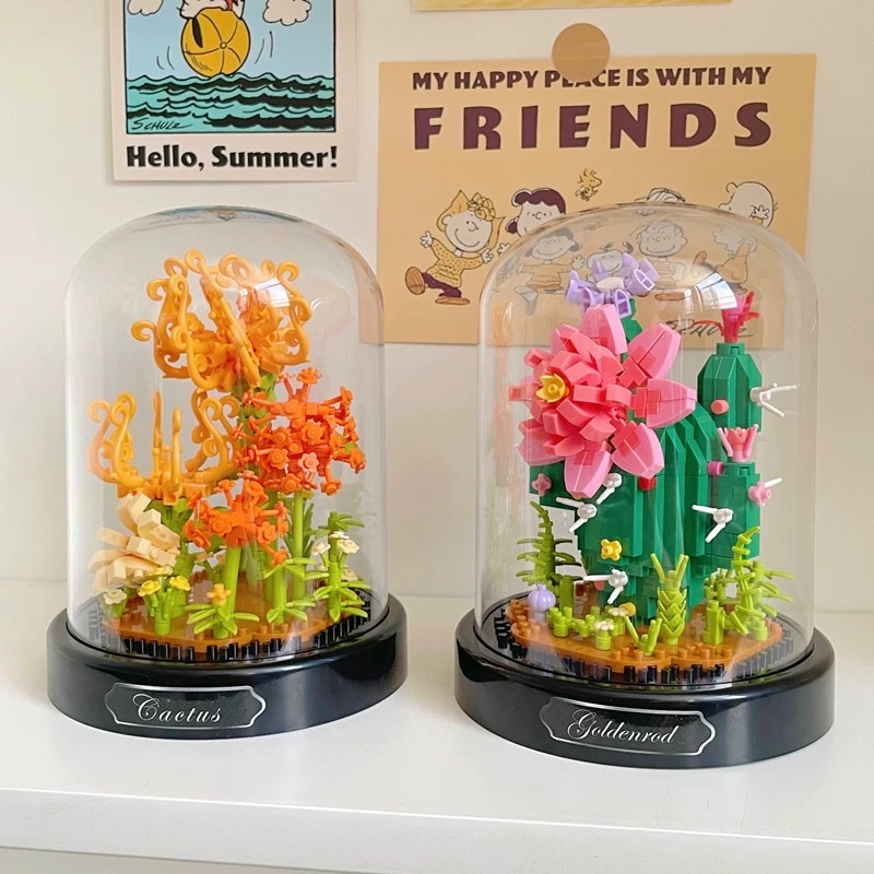 Eternal roses, carnations, sunflowers, hibiscus, lily of the bud, building blocks, flower bouquets, potted plants, girls' birthdays, teachers, Valentine's Day gifts, assembly toys, ornaments detail image 3