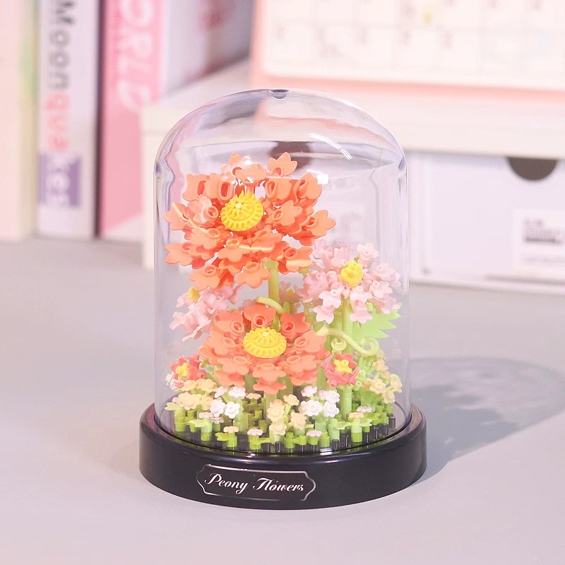 Eternal roses, carnations, sunflowers, hibiscus, lily of the bud, building blocks, flower bouquets, potted plants, girls' birthdays, teachers, Valentine's Day gifts, assembly toys, ornaments detail image 5