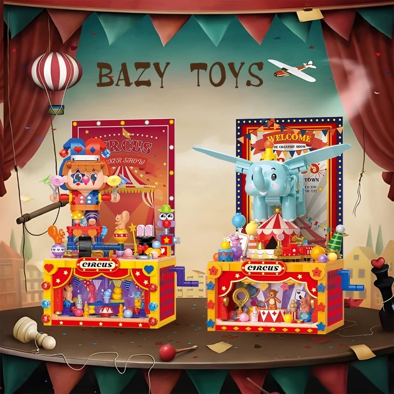 Circus Clown building blocks Adult version Small particle assembly Girls Series Little Elephant Feifei Christmas Gift Girls
