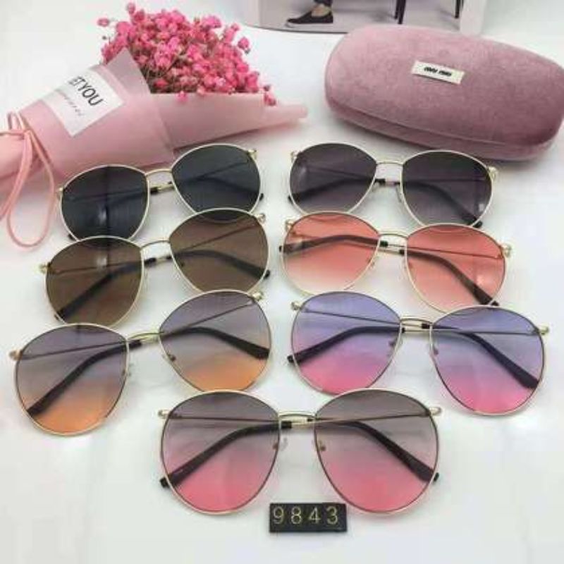 潮流 新品 便宜无框太阳镜中梁脚丝无框太阳镜9843    