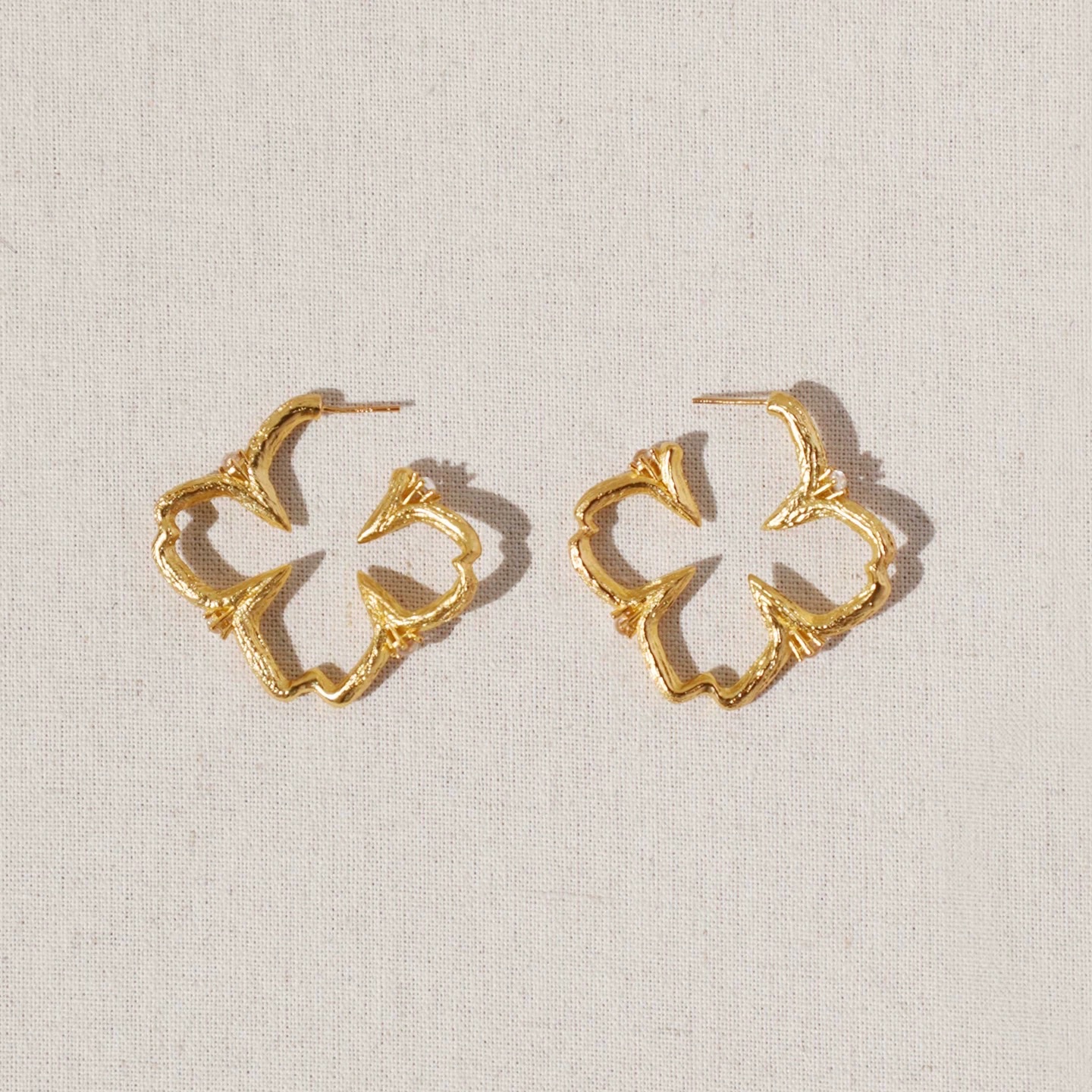 新品 MONSECRET设计师品牌双面花卉绳结耳圈耳环