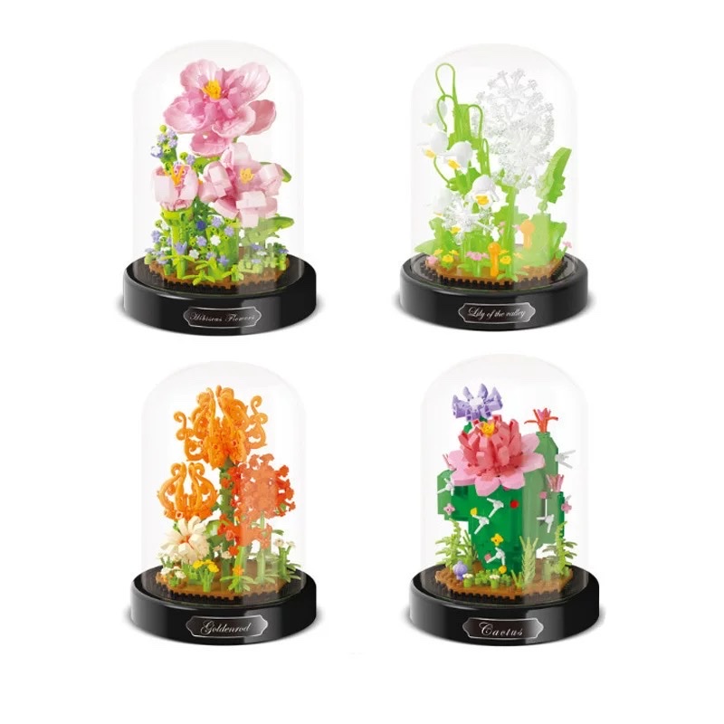 Eternal roses, carnations, sunflowers, hibiscus, lily of the bud, building blocks, flower bouquets, potted plants, girls' birthdays, teachers, Valentine's Day gifts, assembly toys, ornaments Item Picture