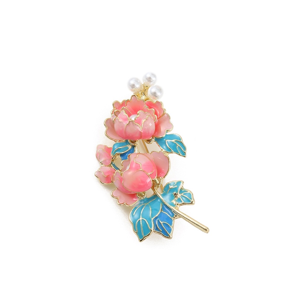 Imperial style, noble elegance, exquisite temperament, peony flower pearl brooch, high-end sense, fashionable cheongsam brooch pin detail image 6
