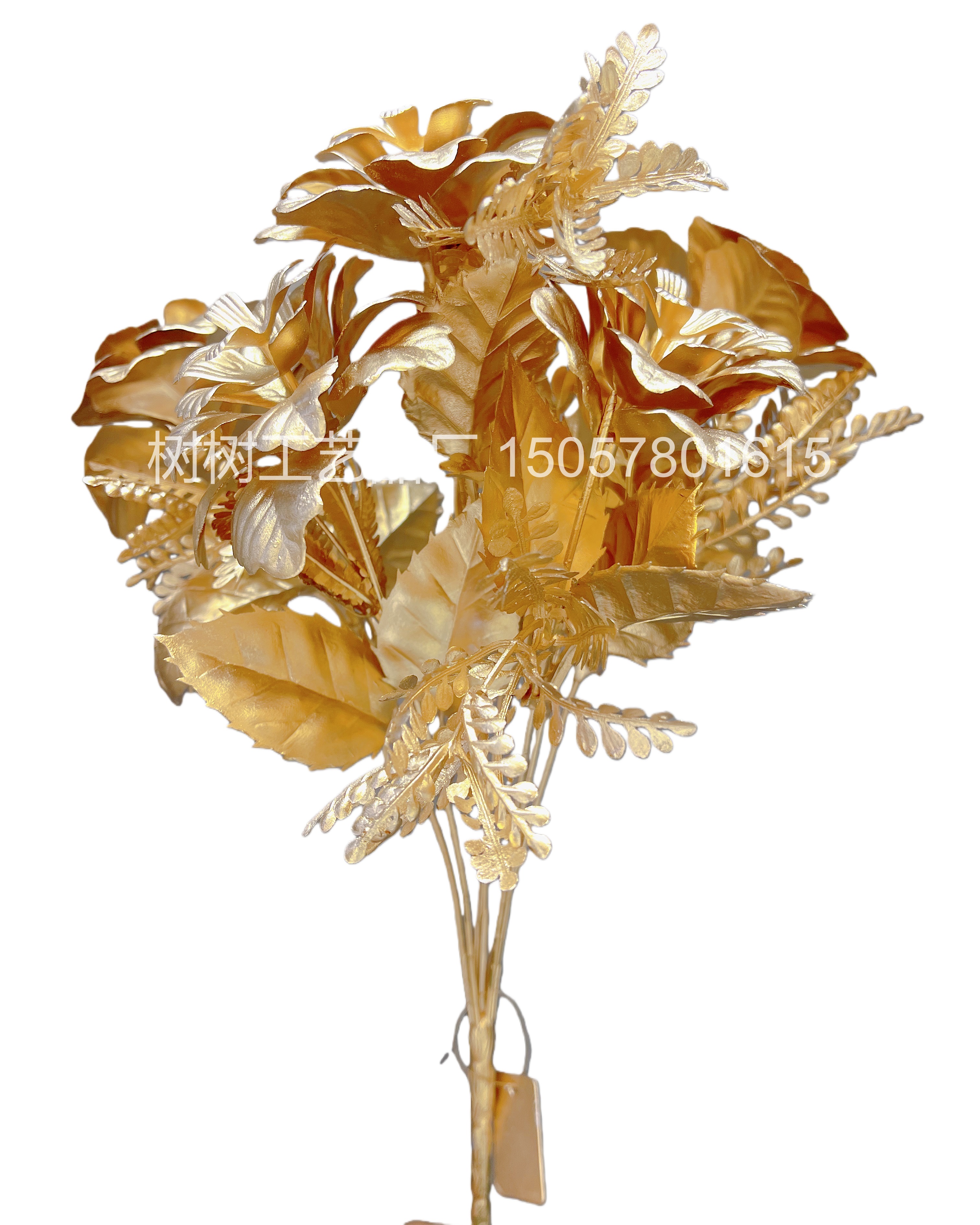 New 7-pronged golden crabapple flower artificial flower Christmas flower decoration home decoration gift Christmas flower accessories Artificial flower plastic artificial flower plastic artificial flower Item Picture